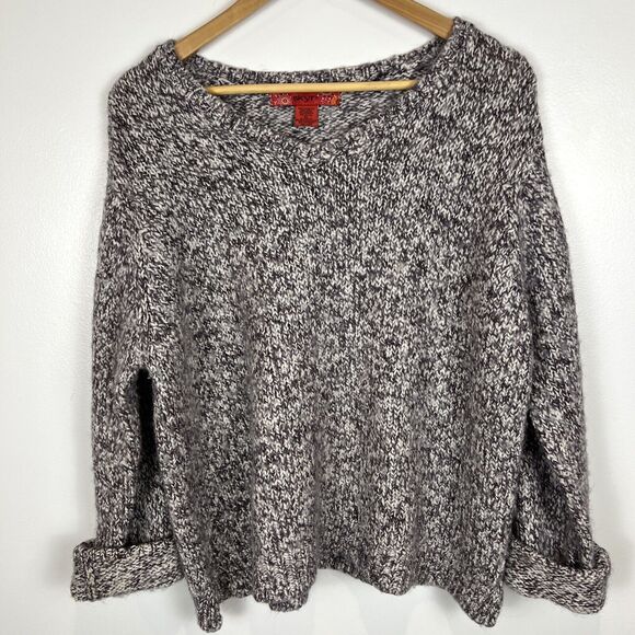 SKYR Women’s Vintage Chunky Fuzzy Mottled Mohair Wool Blend Sweater Warm XL Y2K - Picture 1 of 16